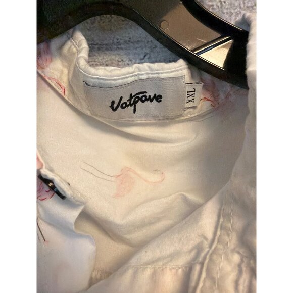 Vatpave Men's Flamingo Print Button-Up Shirt Size XXL - Picture 2 of 3